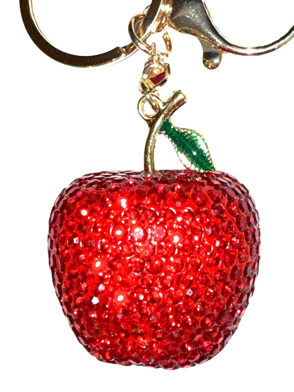 FASHION Red Rhinestone Sparkle Apple Keychain/Bag Charm - NWT